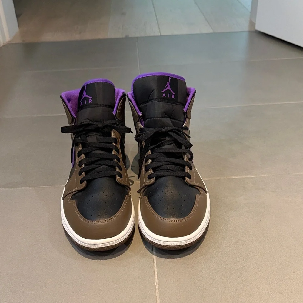 Nike Air Jordan High Top Sneakers Brown Black Purple
